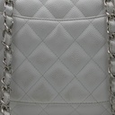 Chanel Quilted Caviar Skin Classic Single Flap Jumbo White