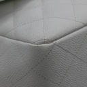 Chanel Quilted Caviar Skin Classic Single Flap Jumbo White
