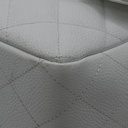 Chanel Quilted Caviar Skin Classic Single Flap Jumbo White