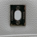 Chanel Quilted Caviar Skin Classic Single Flap Jumbo White