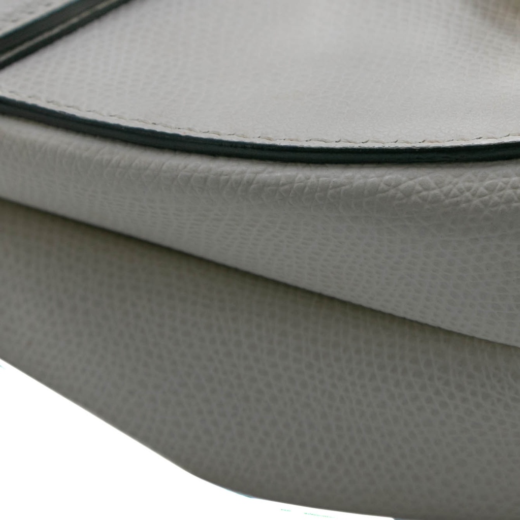 Christian Dior Medium Grained Calfskin Saddle Bag White