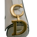 Christian Dior Medium Grained Calfskin Saddle Bag White