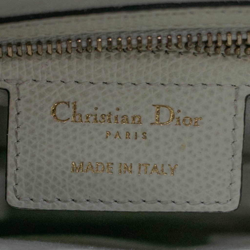 Christian Dior Medium Grained Calfskin Saddle Bag White