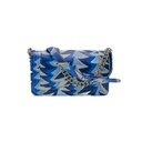 Chanel Printed Calfskin Medium Boy Flap Blue White