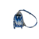 Chanel Printed Calfskin Medium Boy Flap Blue White