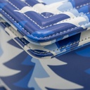 Chanel Printed Calfskin Medium Boy Flap Blue White