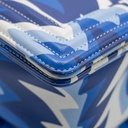 Chanel Printed Calfskin Medium Boy Flap Blue White