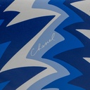 Chanel Printed Calfskin Medium Boy Flap Blue White