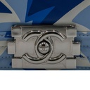 Chanel Printed Calfskin Medium Boy Flap Blue White