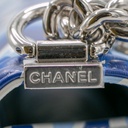 Chanel Printed Calfskin Medium Boy Flap Blue White
