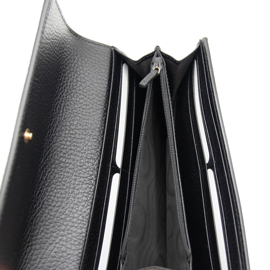 Gucci GG Marmont Leather Continental Wallet Brown and Black 456116