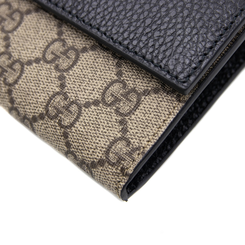 Gucci GG Marmont Leather Continental Wallet Brown and Black 456116