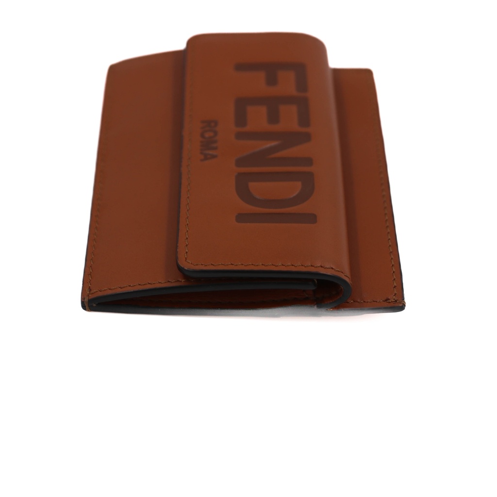 Fendi Roma Brown Leather Card Holder
