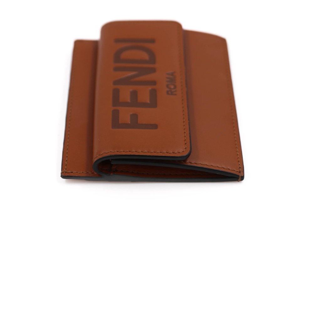 Fendi Roma Brown Leather Card Holder