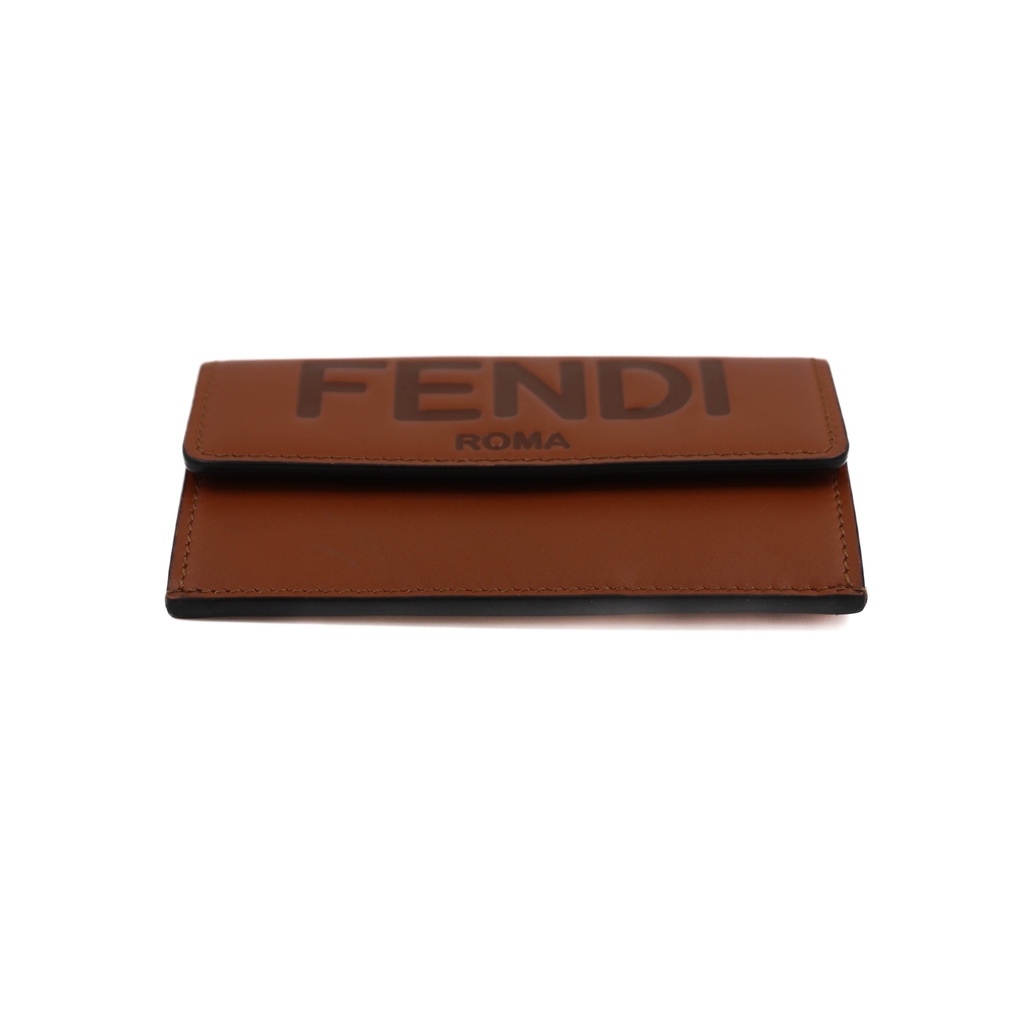 Fendi Roma Brown Leather Card Holder