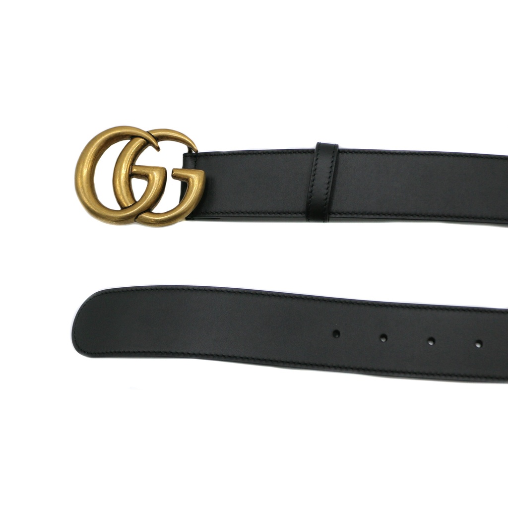 Gucci GG Marmont Black Wide Belt 400593 Size 75