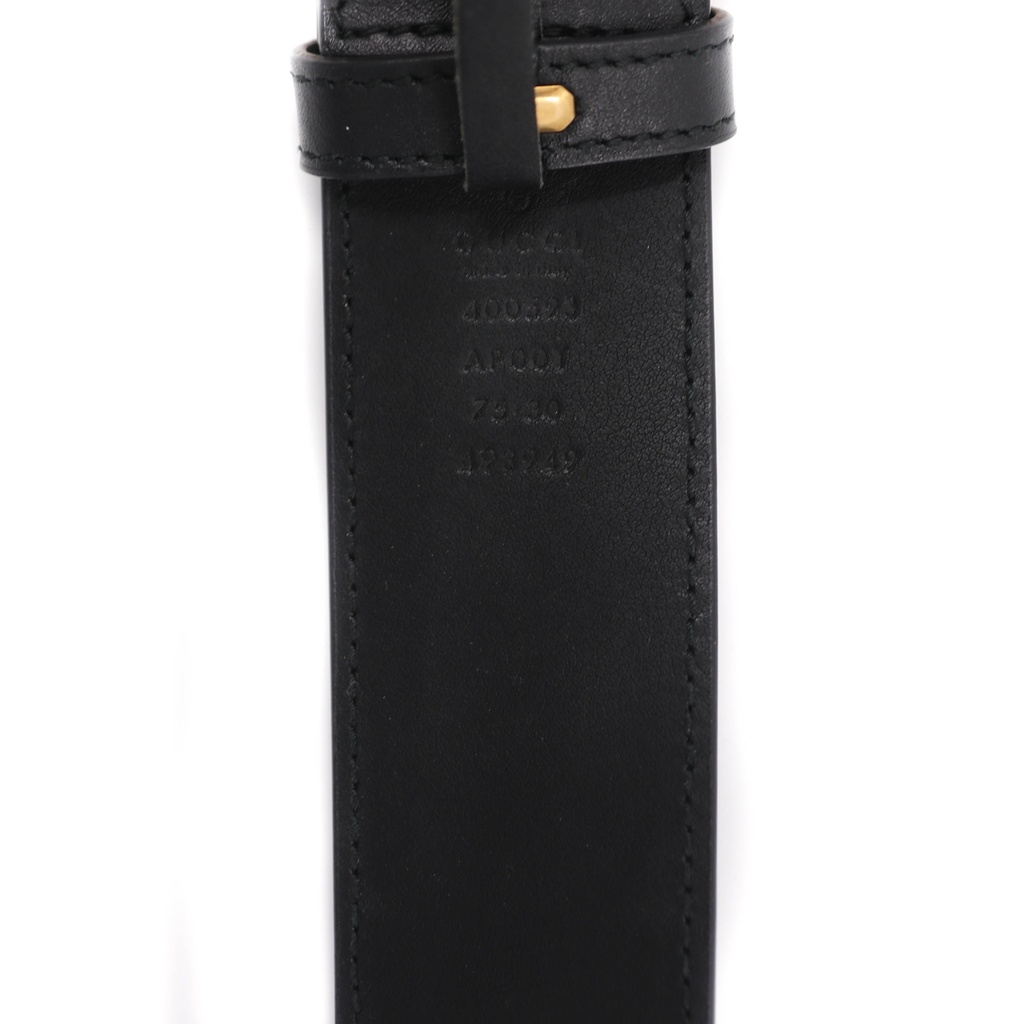 Gucci GG Marmont Black Wide Belt 400593 Size 75