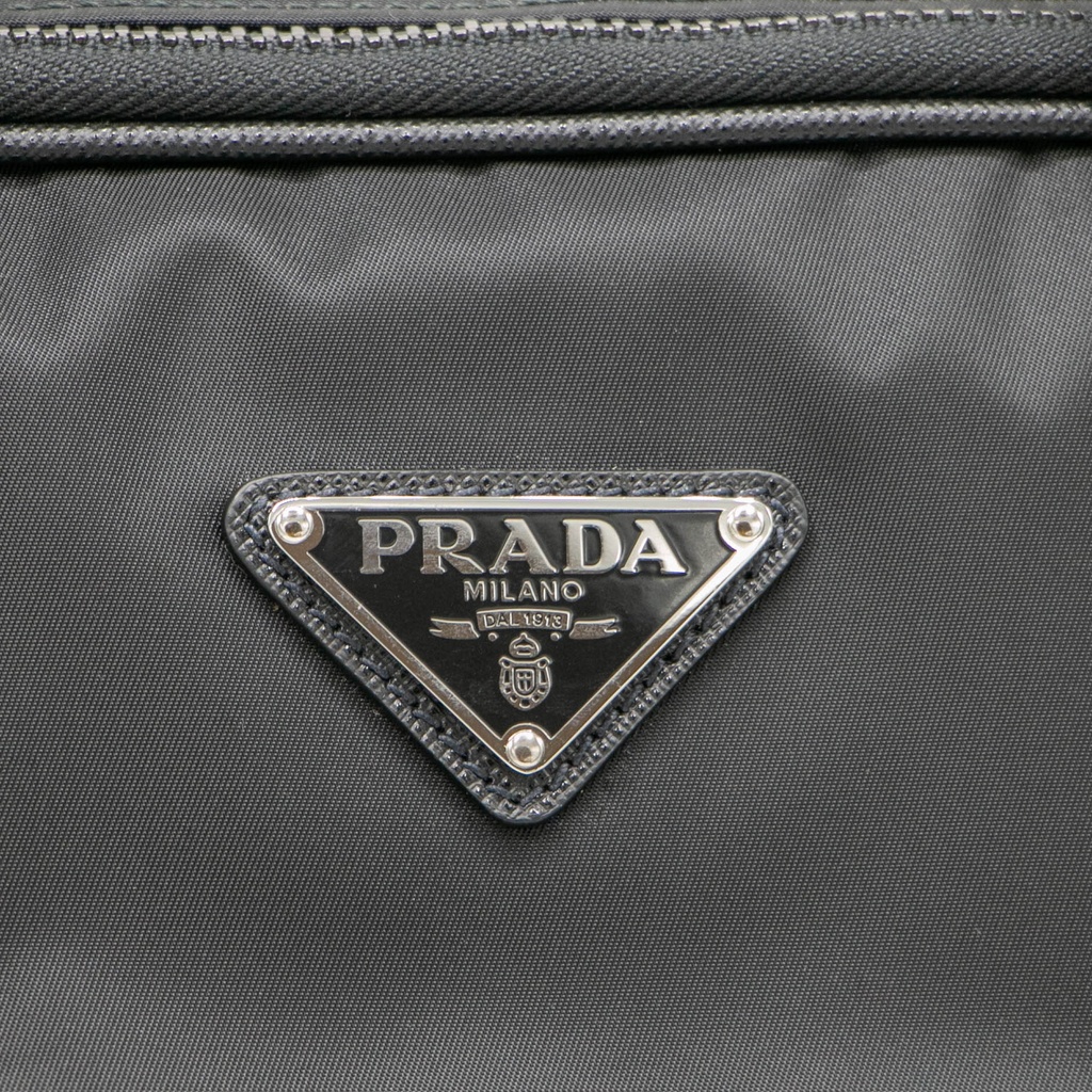 Prada In Re-Nylon And Saffiano Briefcase Black