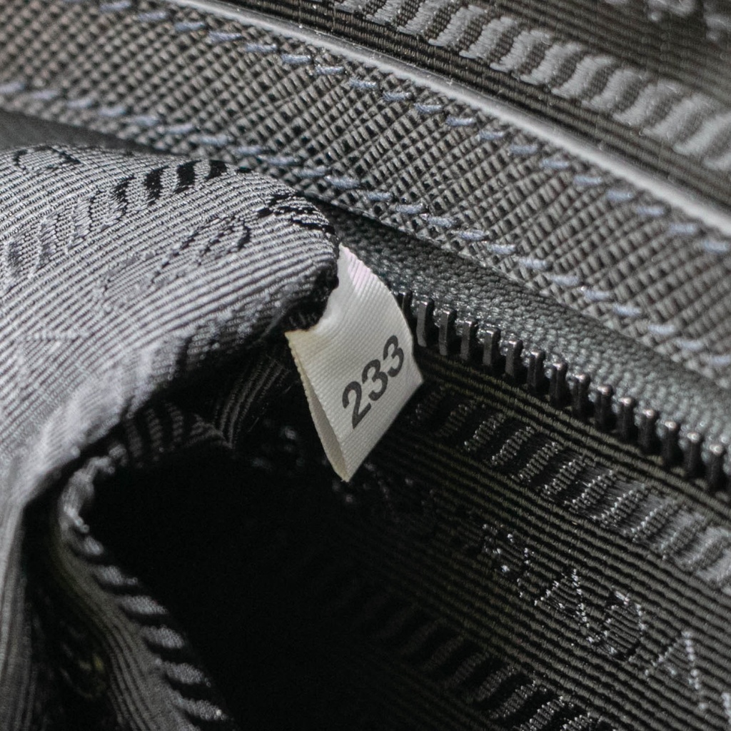 Prada In Re-Nylon And Saffiano Briefcase Black