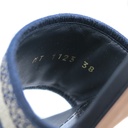 Christian Dior Dway Heeled Slide Dark Blue Embroidered Cotton Size 38