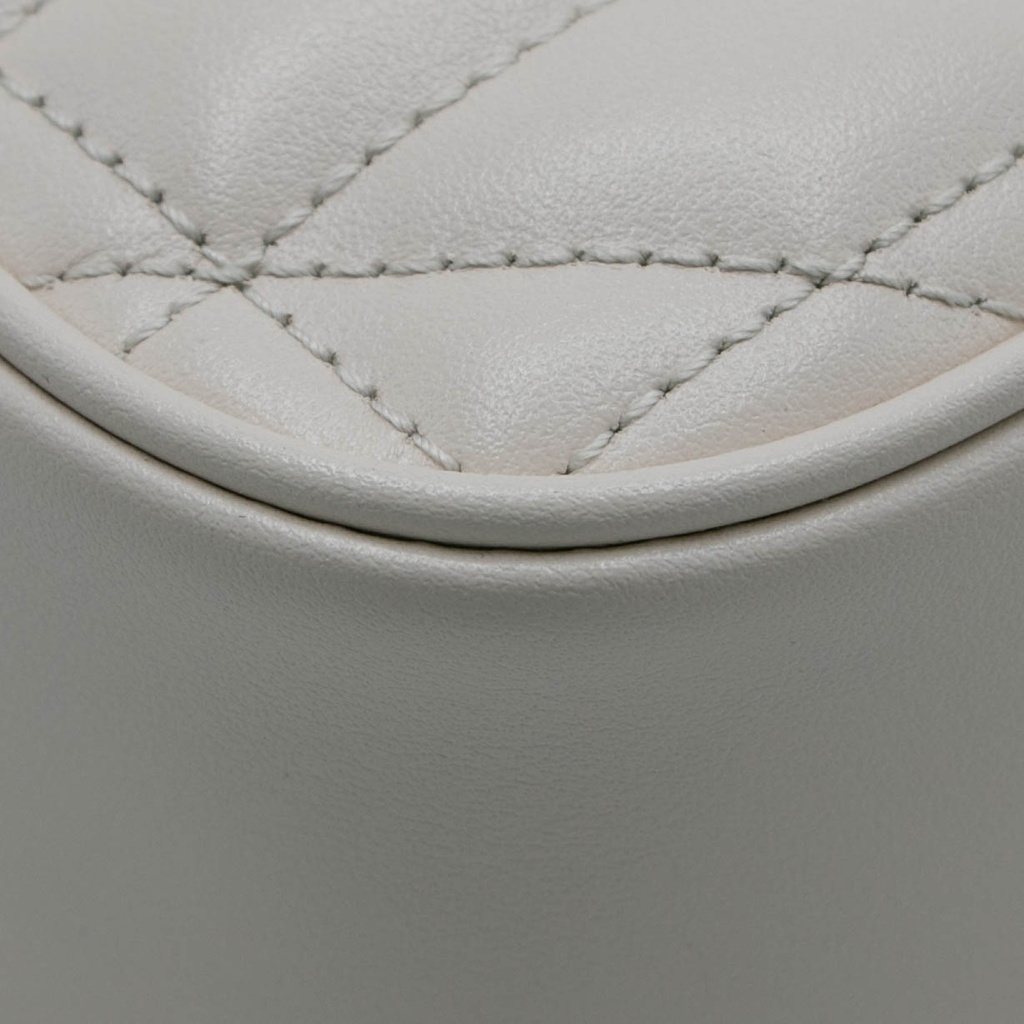 Gucci Calfskin Matelasse Aria Small GG Marmont Shoulder Bag White 447632