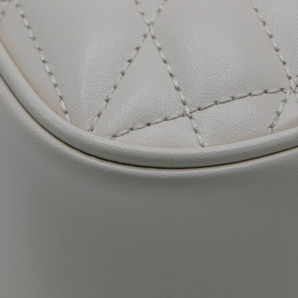 Gucci Calfskin Matelasse Aria Small GG Marmont Shoulder Bag White 447632