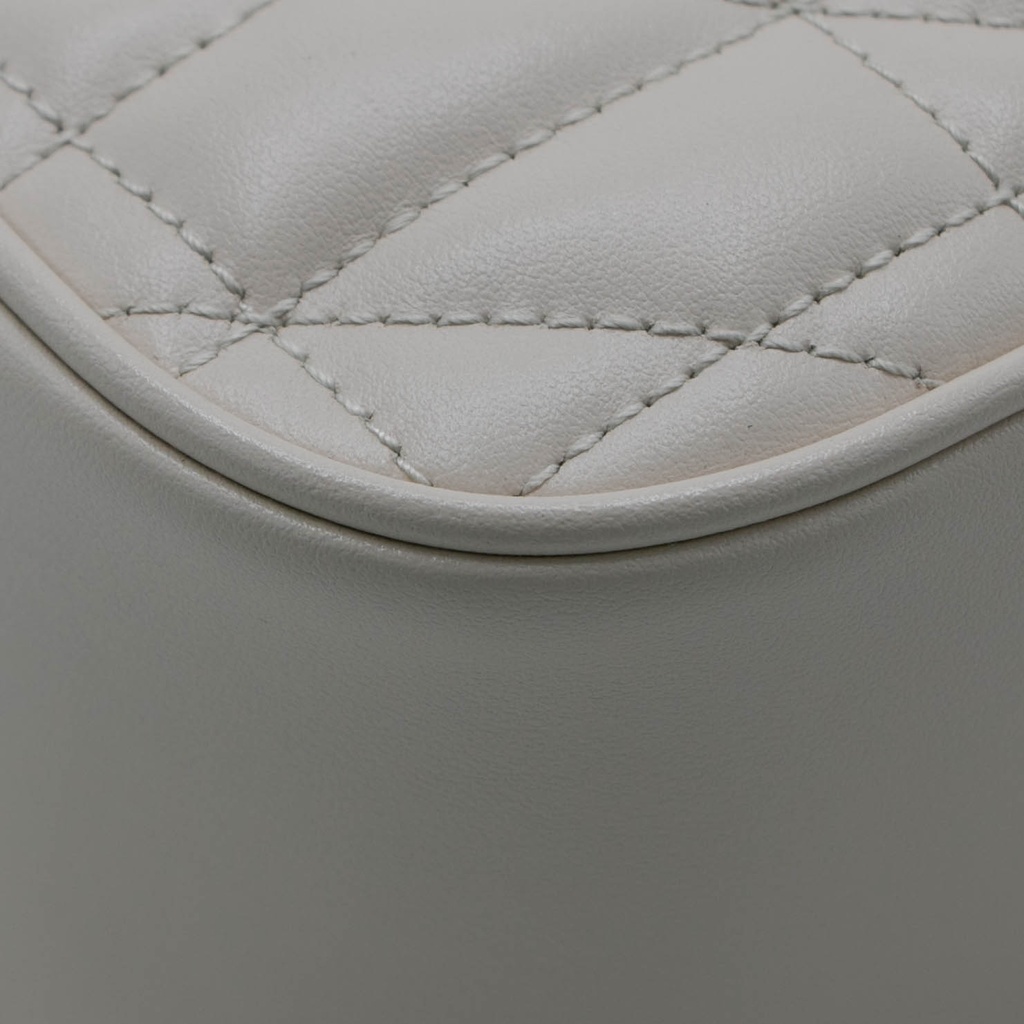 Gucci Calfskin Matelasse Aria Small GG Marmont Shoulder Bag White 447632