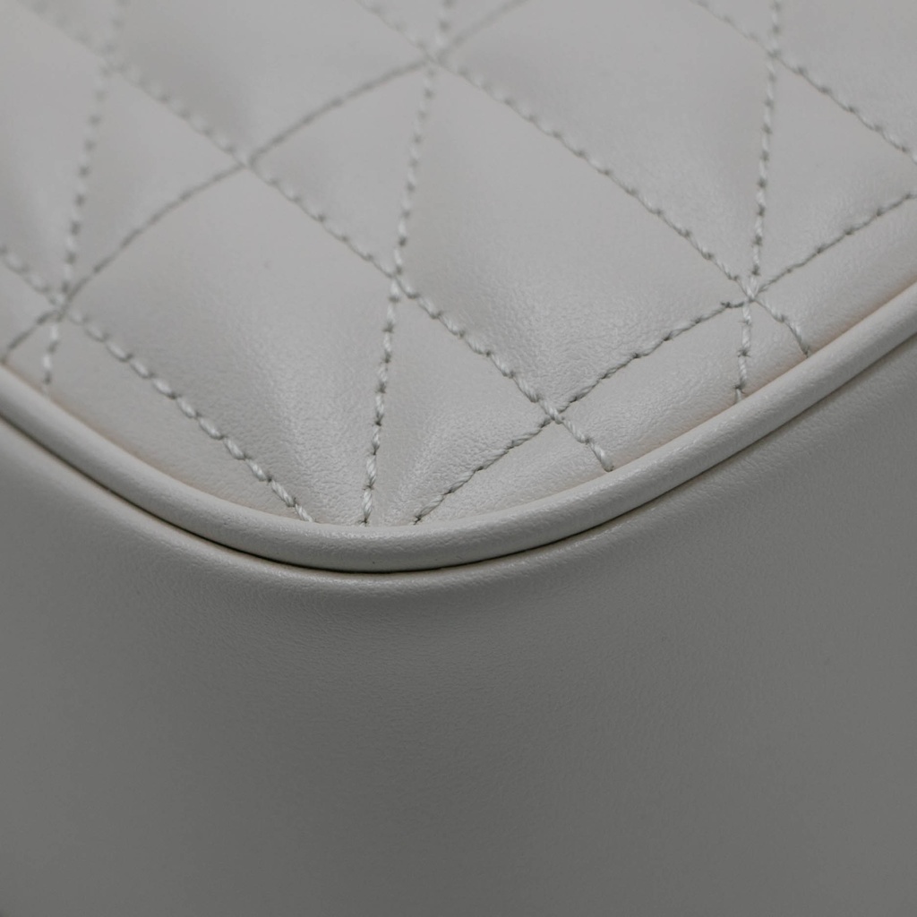 Gucci Calfskin Matelasse Aria Small GG Marmont Shoulder Bag White 447632