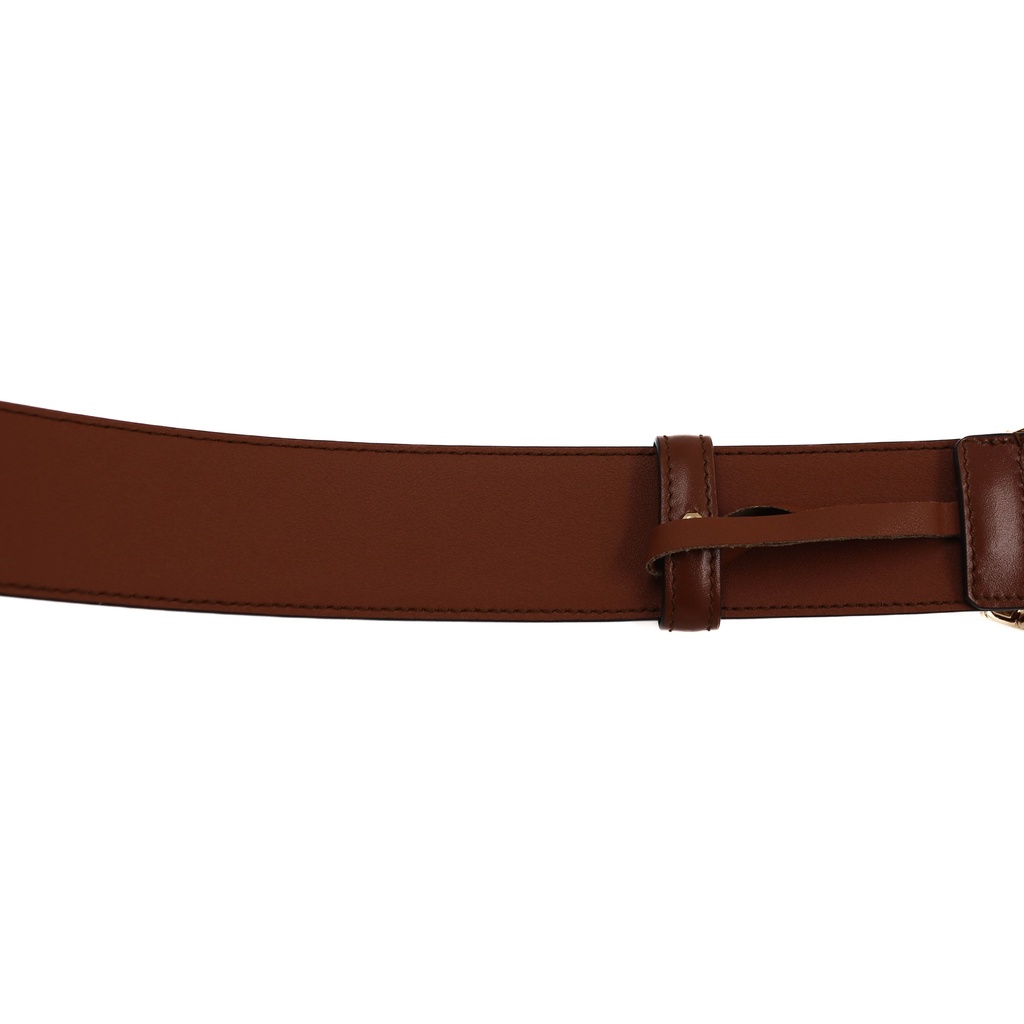 Gucci Wide Belt In Brown Leather 655367 In Size 85 034