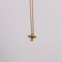 Tiffany Bird Cross Necklace 750(YG) 3.6g