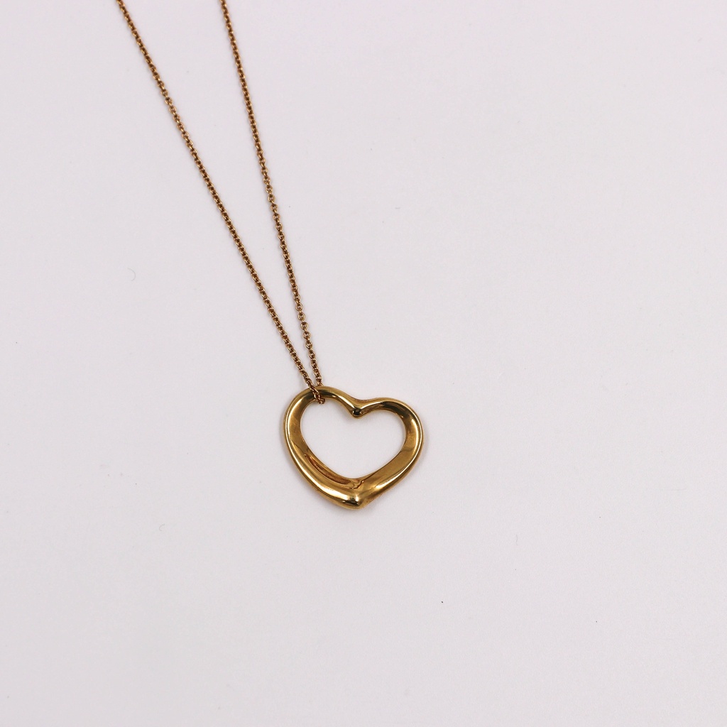 Tiffany&Co. Open Heart YG K18 5.4g Necklace (Precious Metal)