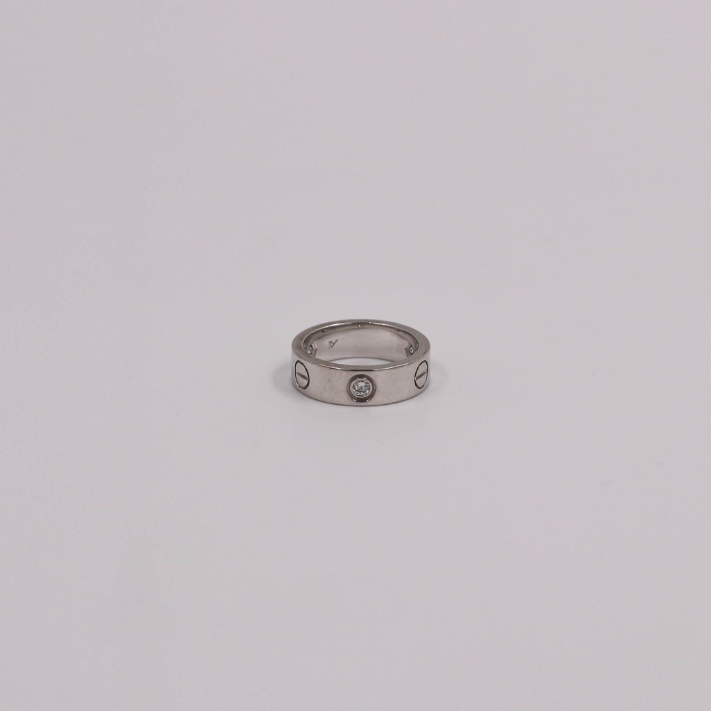 Cartier Love half diamond rings 750(WG) 7.9g 50 Strong dent