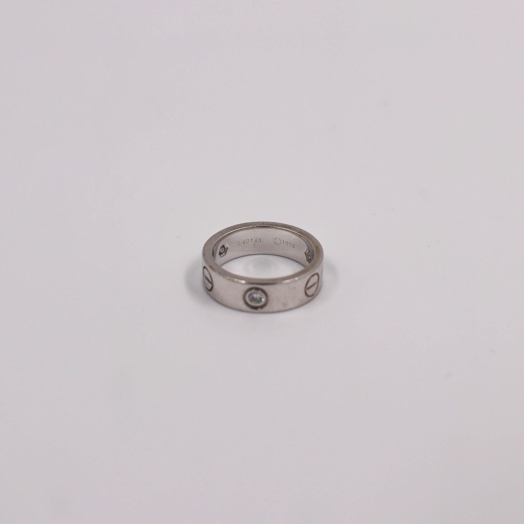Cartier Love half diamond rings 750(WG) 7.9g 50 Strong dent