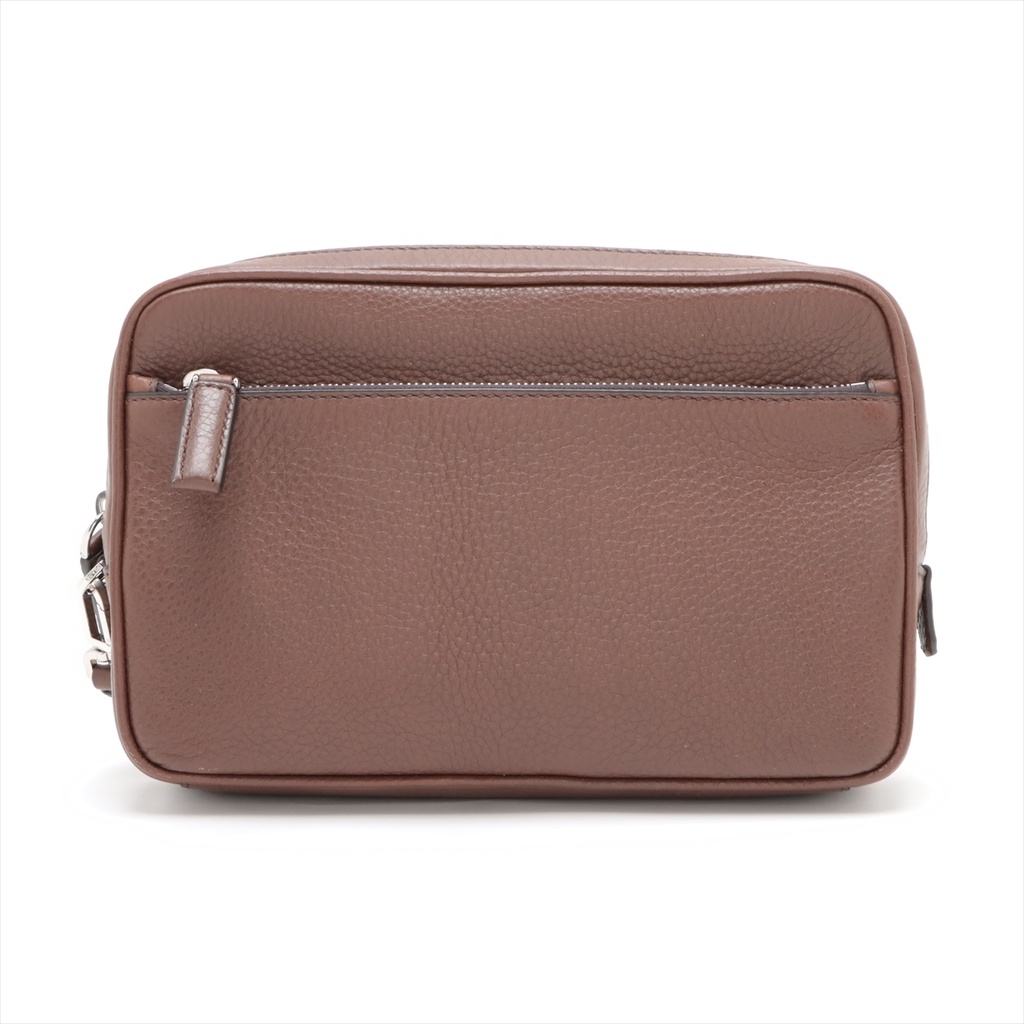 Prada Leather Brown Clutch 2VF007