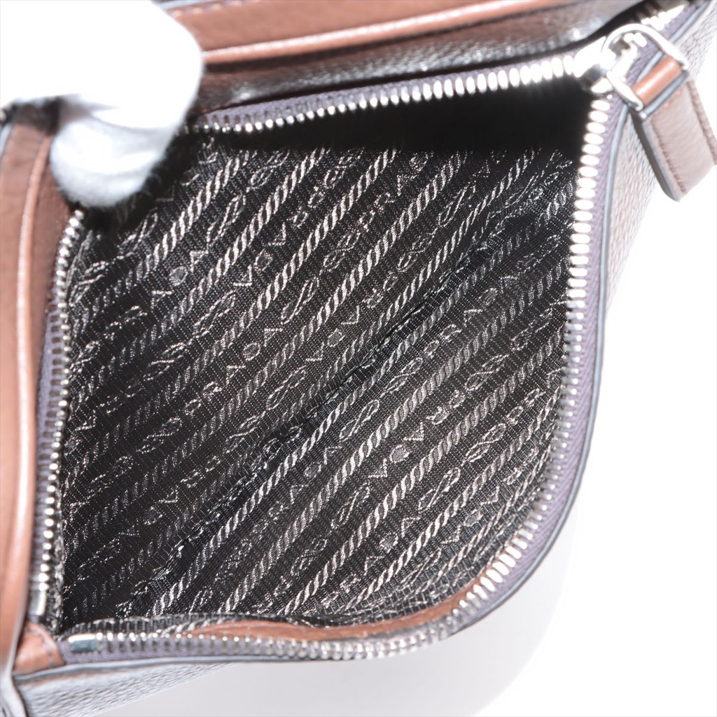 Prada Leather Brown Clutch 2VF007