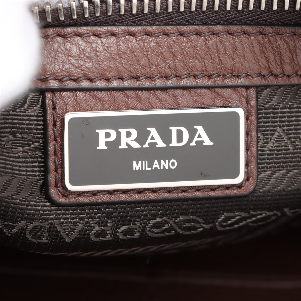 Prada Leather Brown Clutch 2VF007