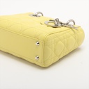 Christian Dior Lady Dior Cannage Yellow Leather Handbag