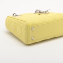 Christian Dior Lady Dior Cannage Yellow Leather Handbag