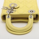 Christian Dior Lady Dior Cannage Yellow Leather Handbag