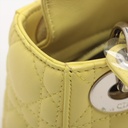 Christian Dior Lady Dior Cannage Yellow Leather Handbag