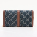 Gucci GG Denim Chain Crossbody Bag Navy Blue 652681