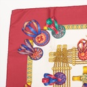 Hermès Carré 90 Les Rubans Du Cheval Scarf Silk Bordeaux