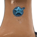 Christian Dior Dway Heeled Slide Dark Blue Embroidered Cotton Size 37