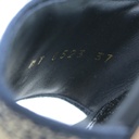 Christian Dior Dway Heeled Slide Dark Blue Embroidered Cotton Size 37