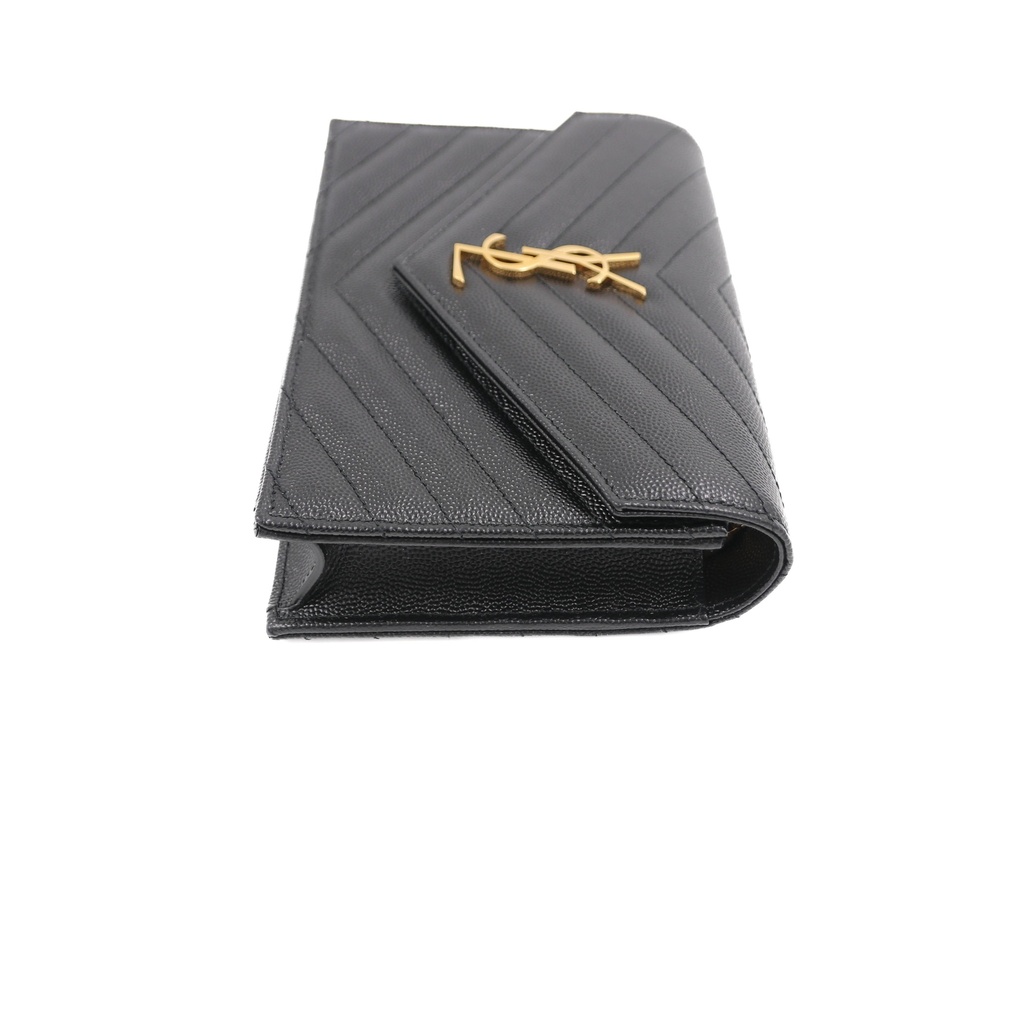 Saint Laurent Cassandre Envelope Black Wallet on Chain