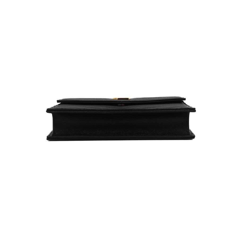 Saint Laurent Cassandre Envelope Black Wallet on Chain