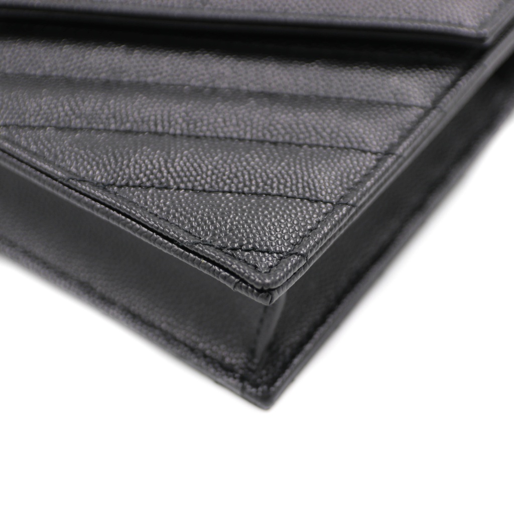 Saint Laurent Cassandre Envelope Black Wallet on Chain