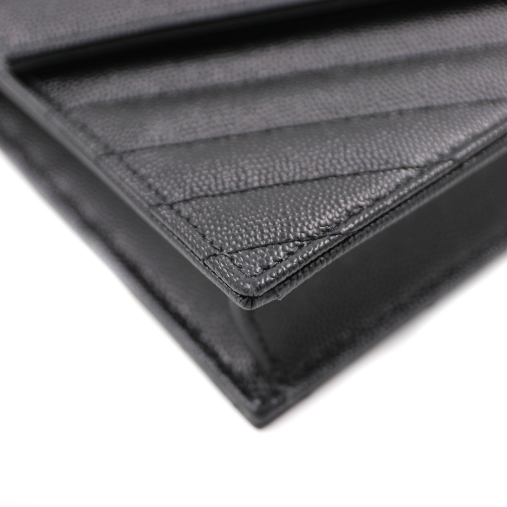 Saint Laurent Cassandre Envelope Black Wallet on Chain