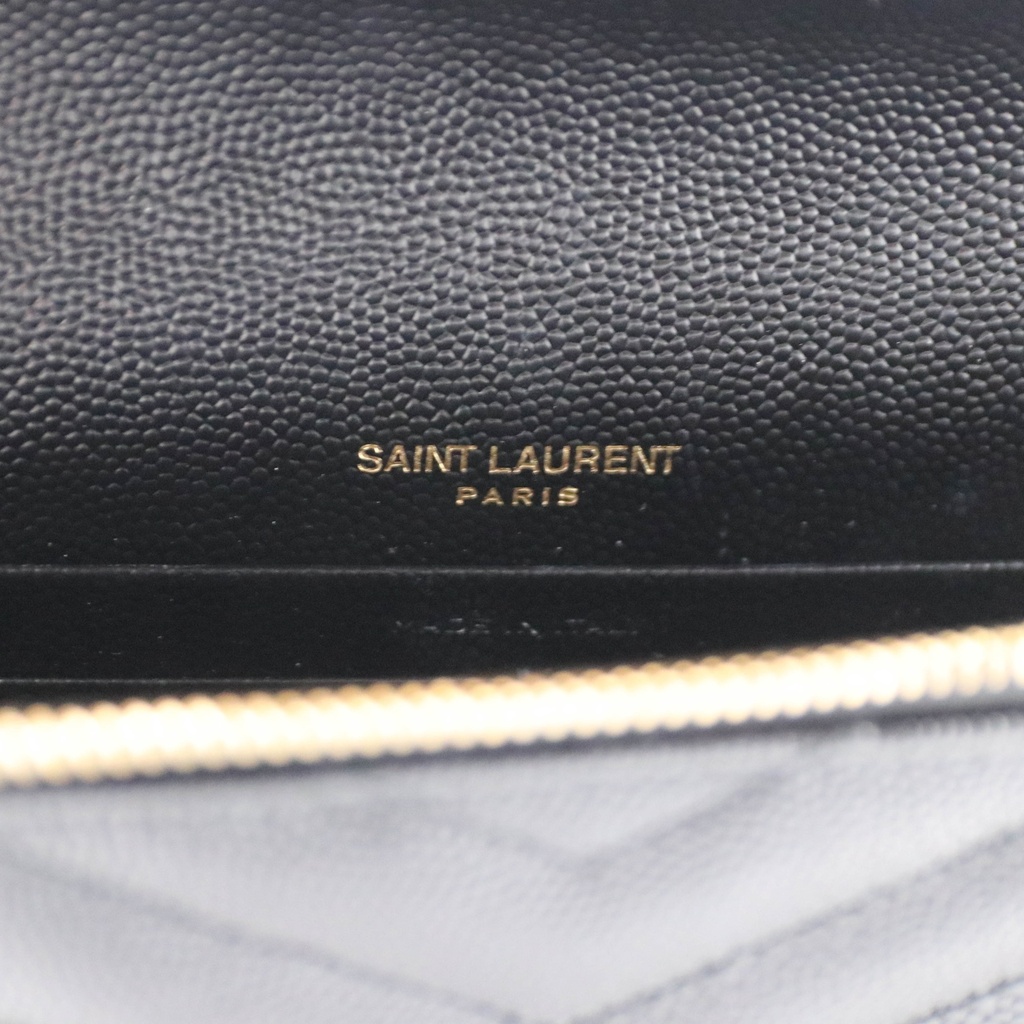 Saint Laurent Cassandre Envelope Black Wallet on Chain