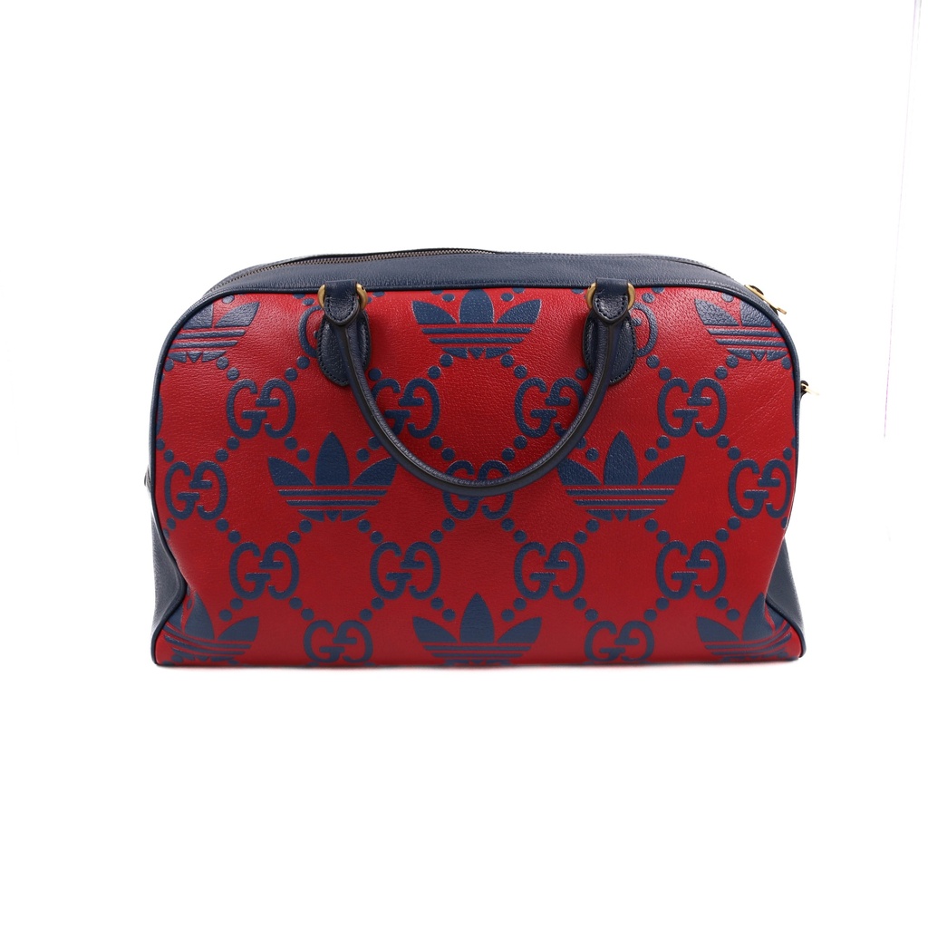 Gucci x Adidas Travel Bag Duffle Red Leather 702422